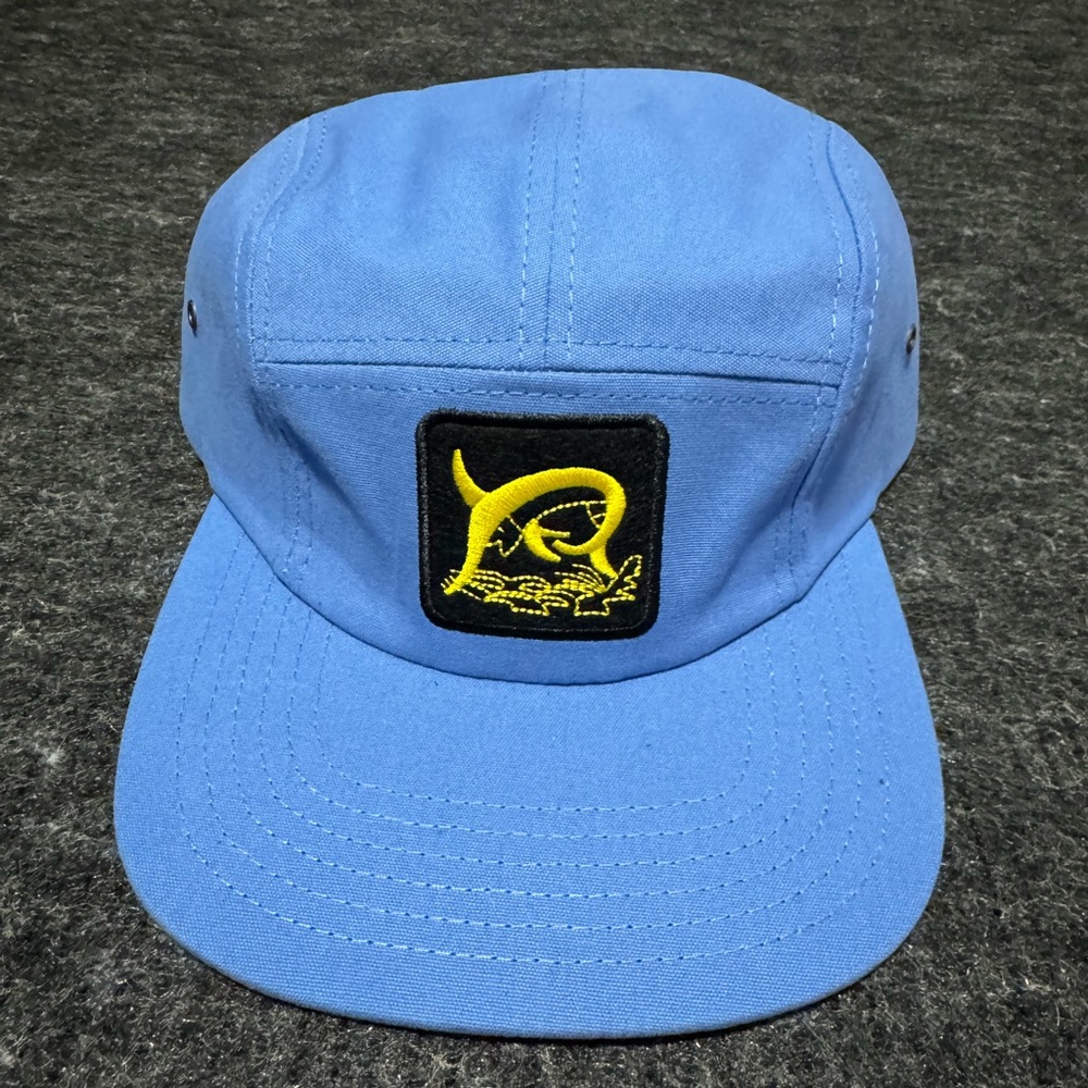 Marlin Fishing 5 Panel Short Bill Strapback Hat Cap Mens Blue Swordfish New